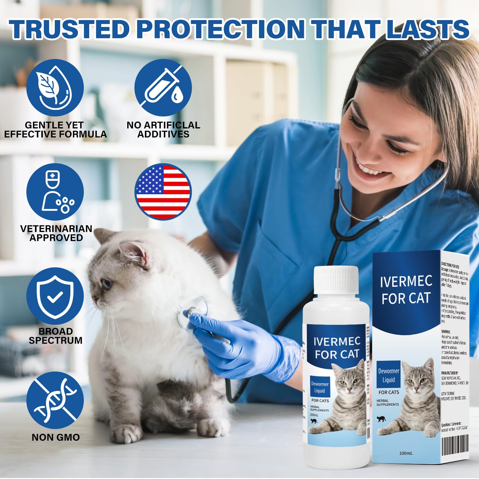 LuxeVib Desparasitante para gatos, ingredientes-naturales: apoyo natural para la salud digestiva