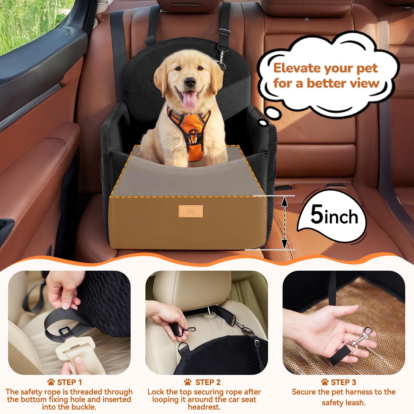 LUXYBEE Correas de seguridad y anillos para cinturón del asiento