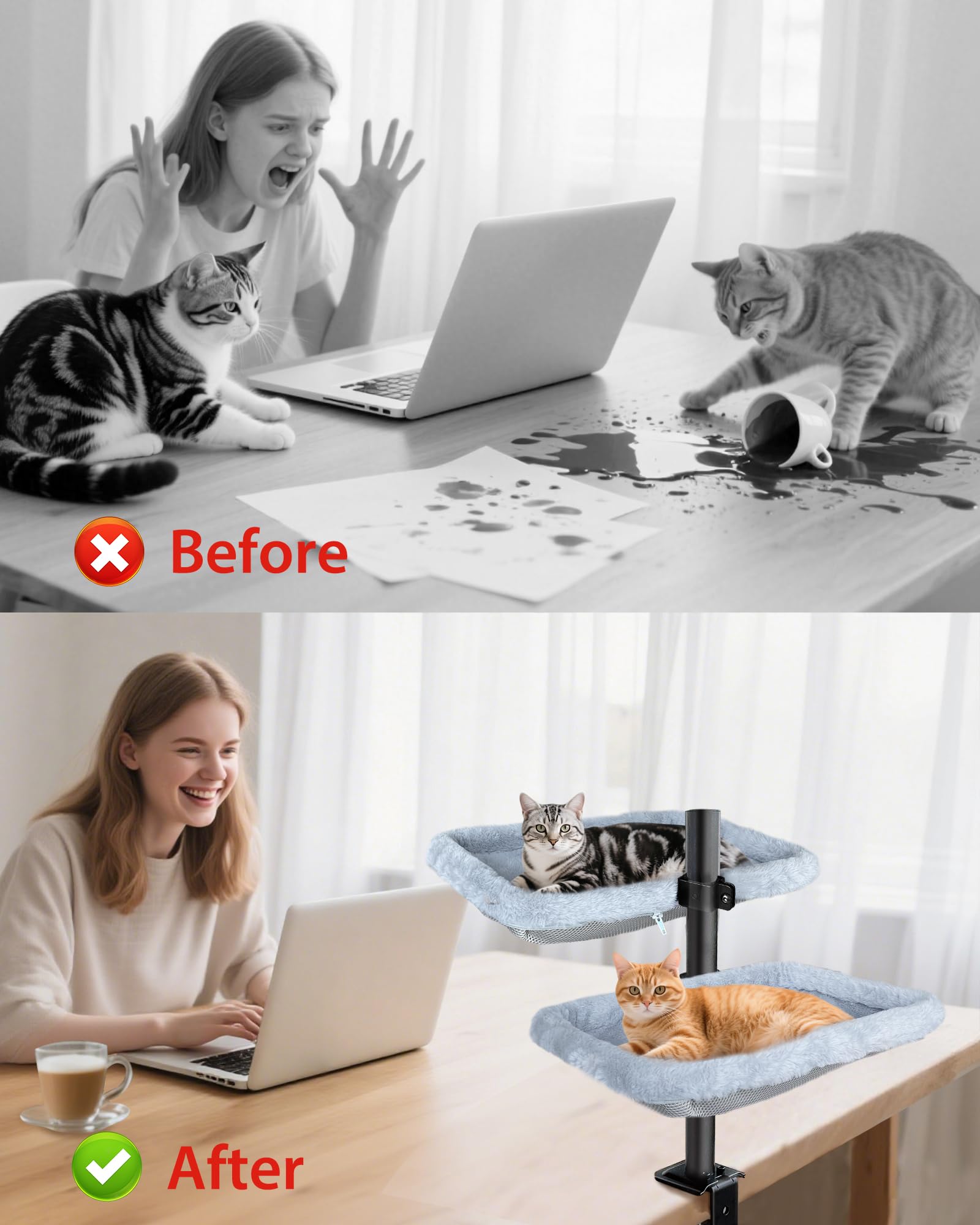 L&W BROS. Fundas lavables para cama de gatos, fácil limpieza.