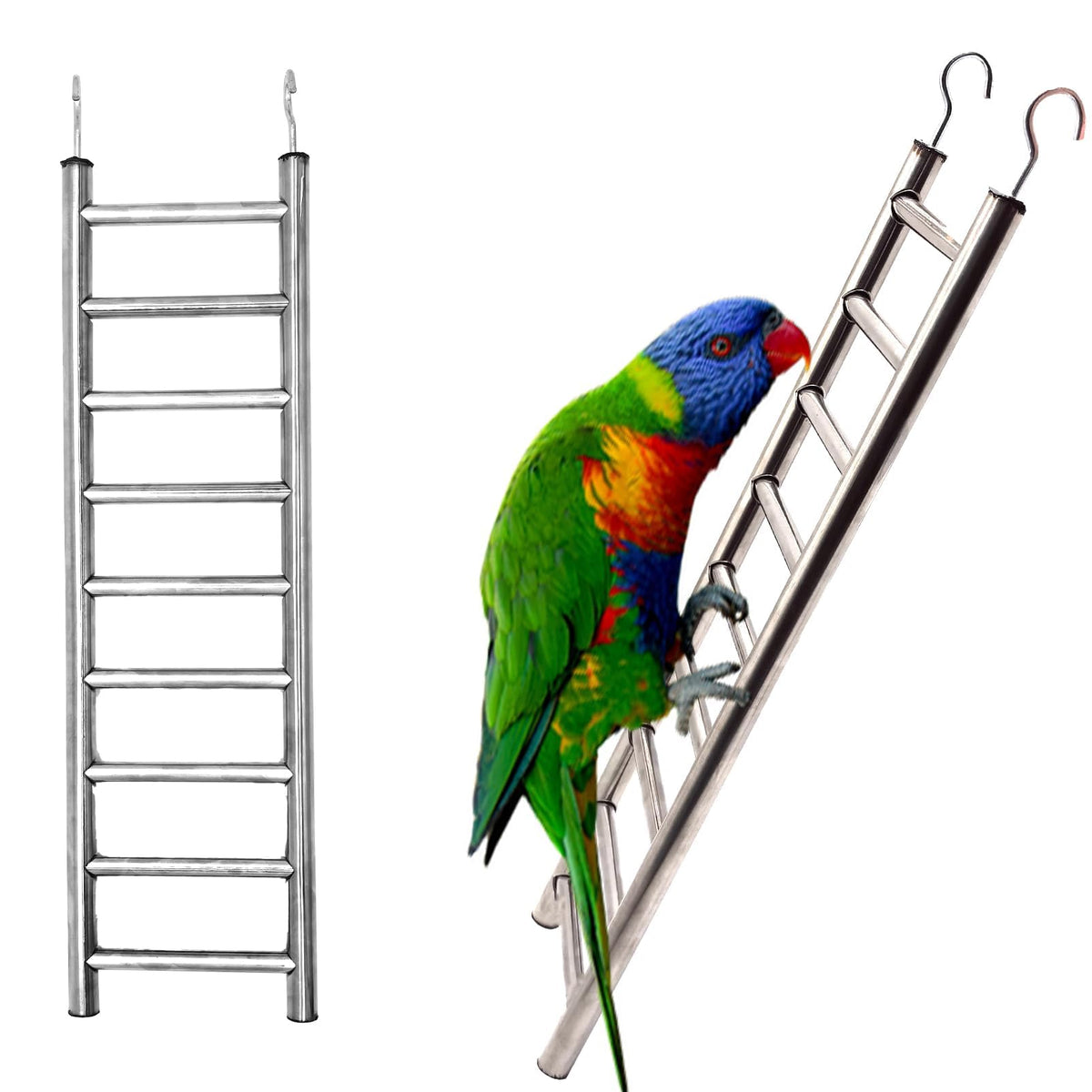 LWINGFLYER escalera para aves de 9 pasos, cuelga para ejercitar alas.