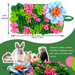 LWINGFLYER Alfombra de forraje para hamster en verde, promueve juego y paciencia.