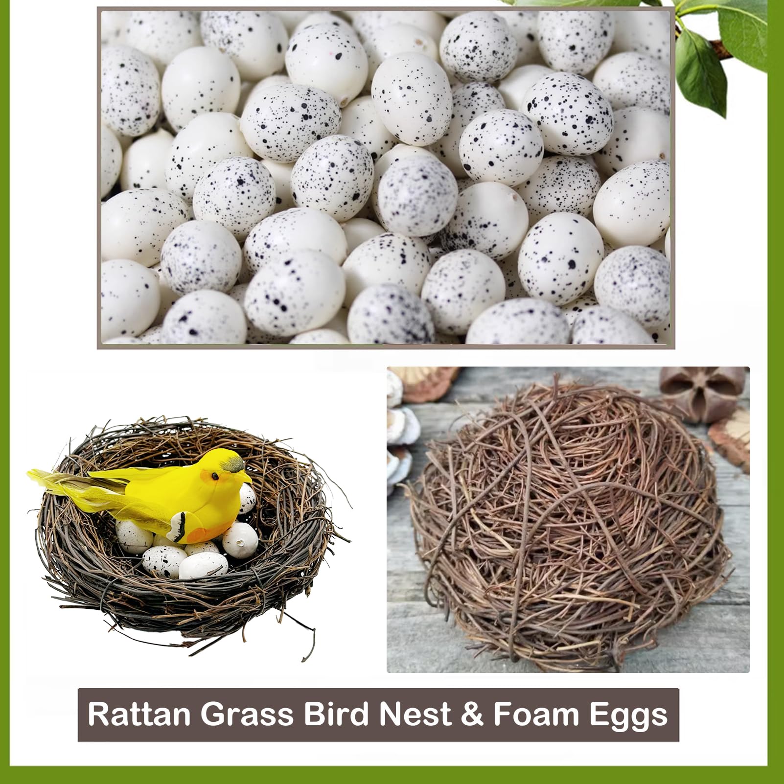 LWINGFLYER nido de ratán para Pascua, perfecto para mesas y árboles decorativos