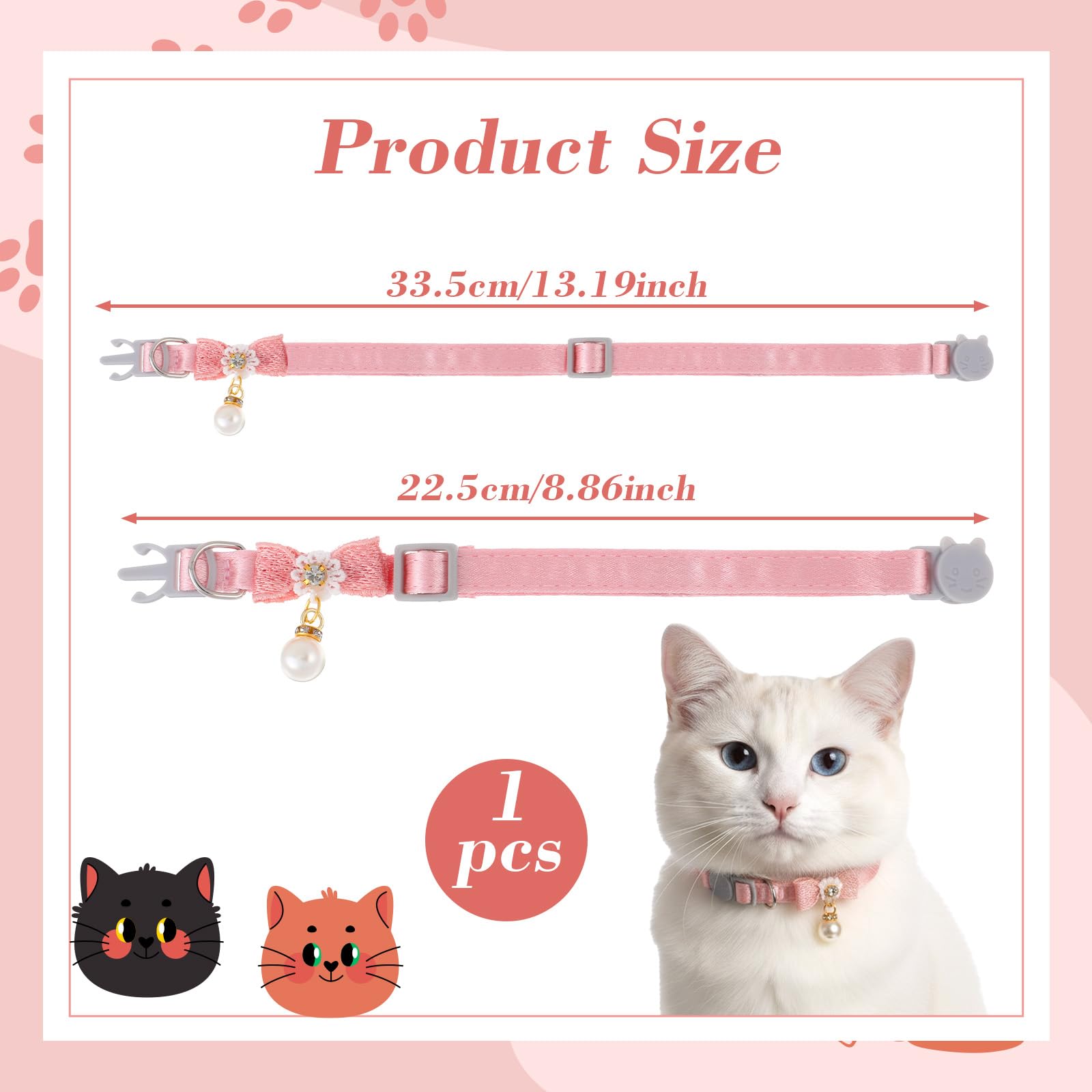 LXUEJIE collar de gato ajustable 22.5-33.5 cm, comodidad durante el juego.