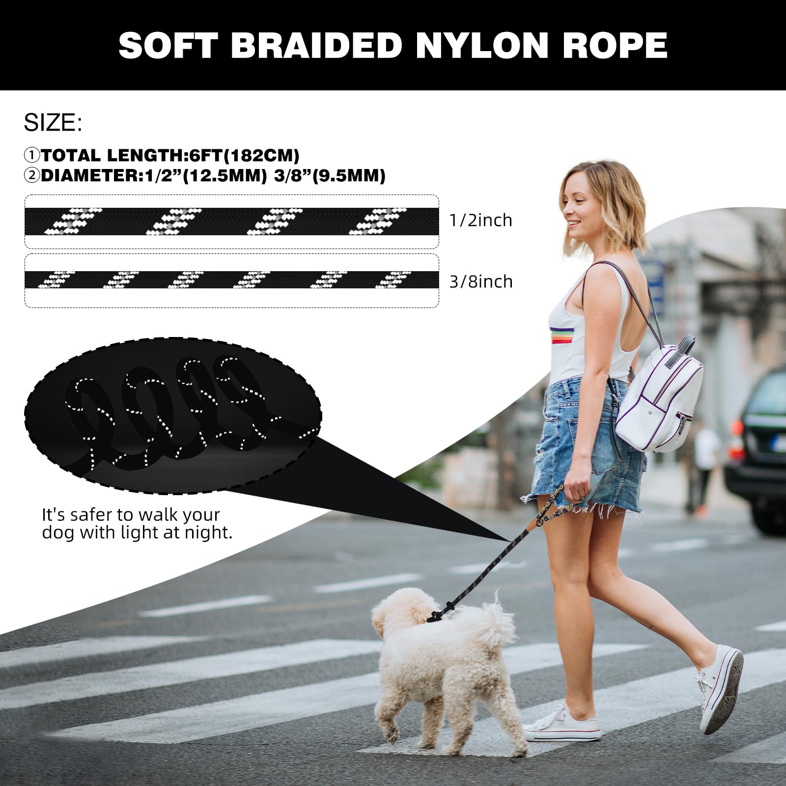 Lynxking cuerda duradera para perros, resistente a tirones diarios