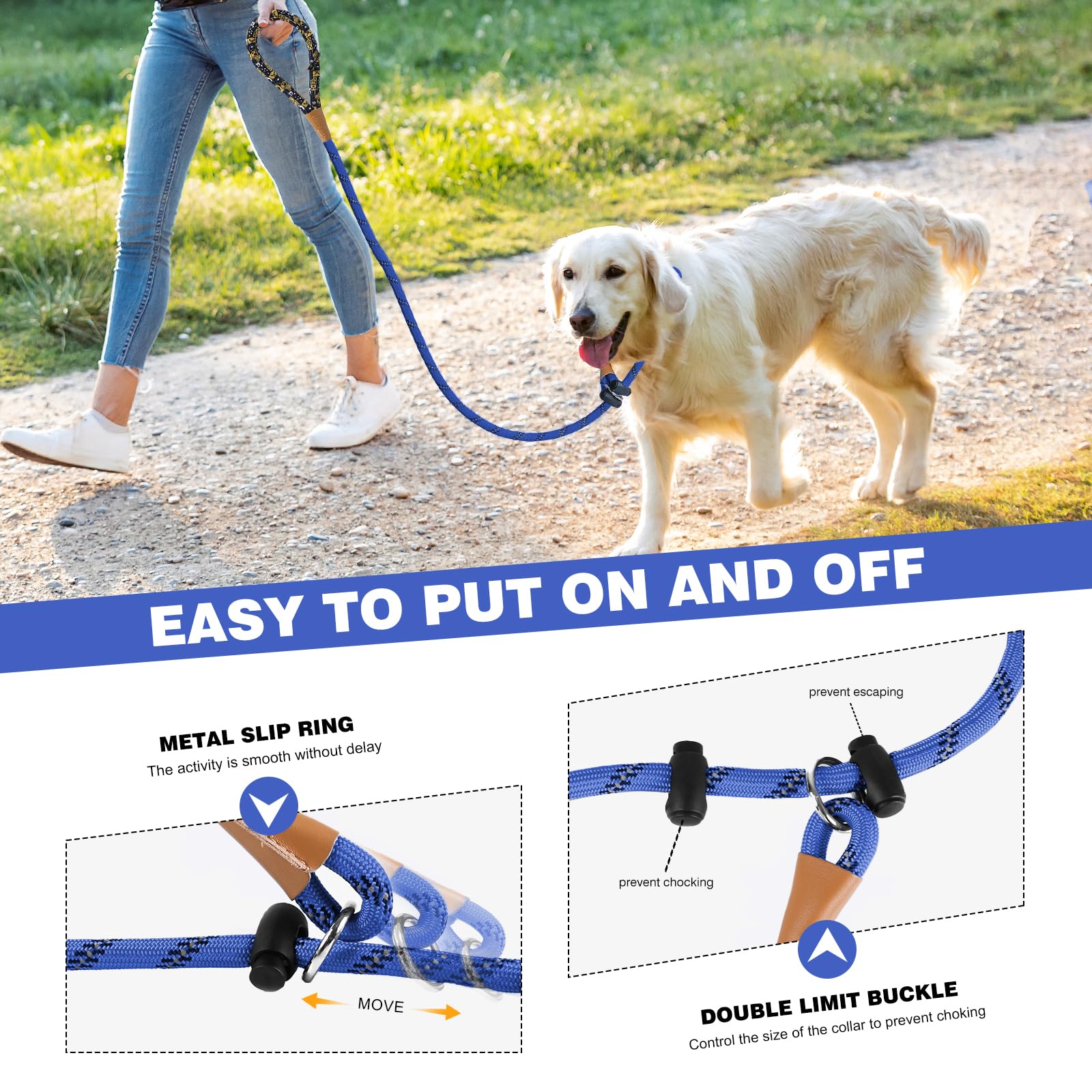 Lynxking Slip Lead nudo cubierto cuero para mayor estabilidad