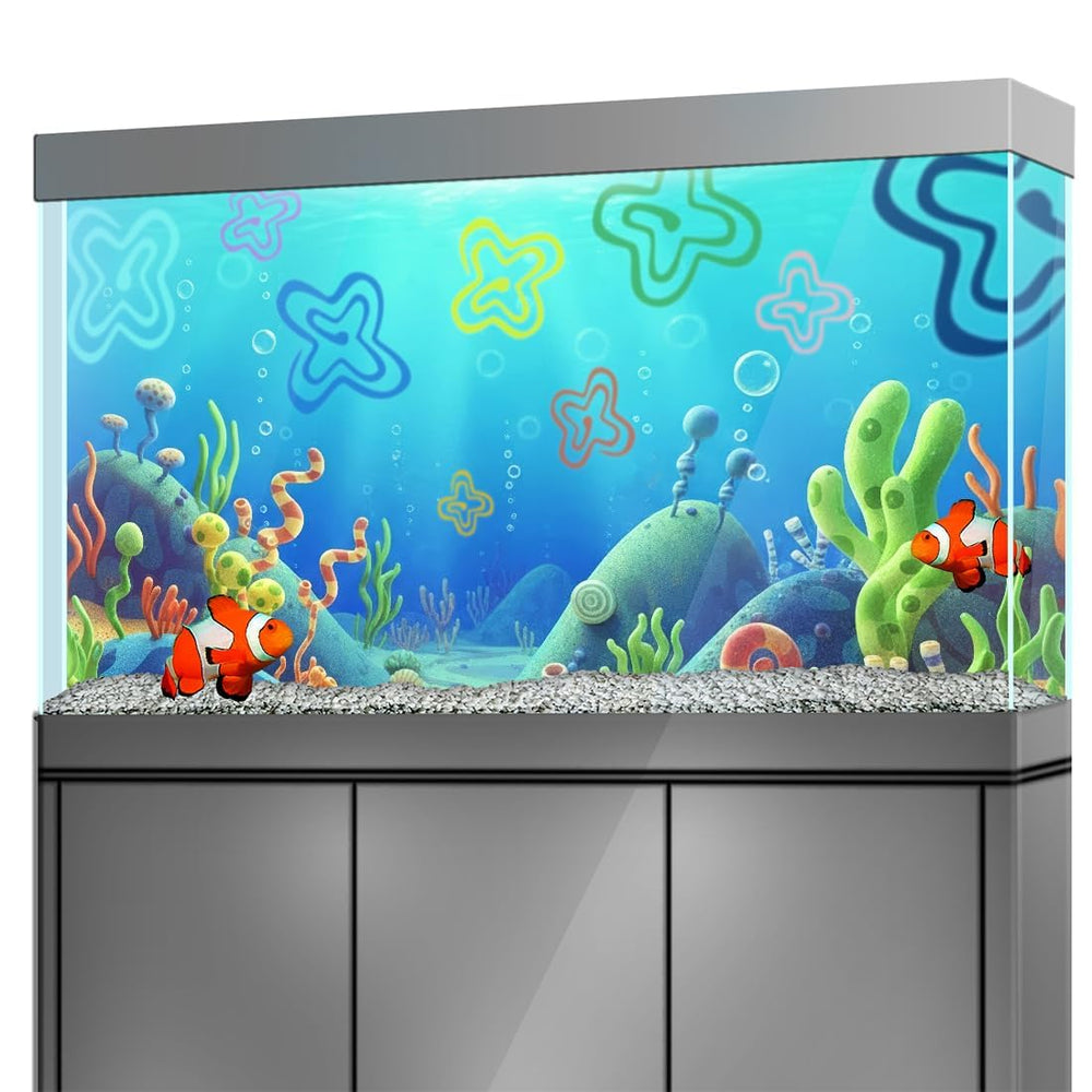 LYYAB decoración acuario autoadhesiva con adherencia fuerte y retirada limpia.