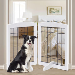 LZRS portón para perros de dos paneles plegable, ideal para puertas y pasillos.