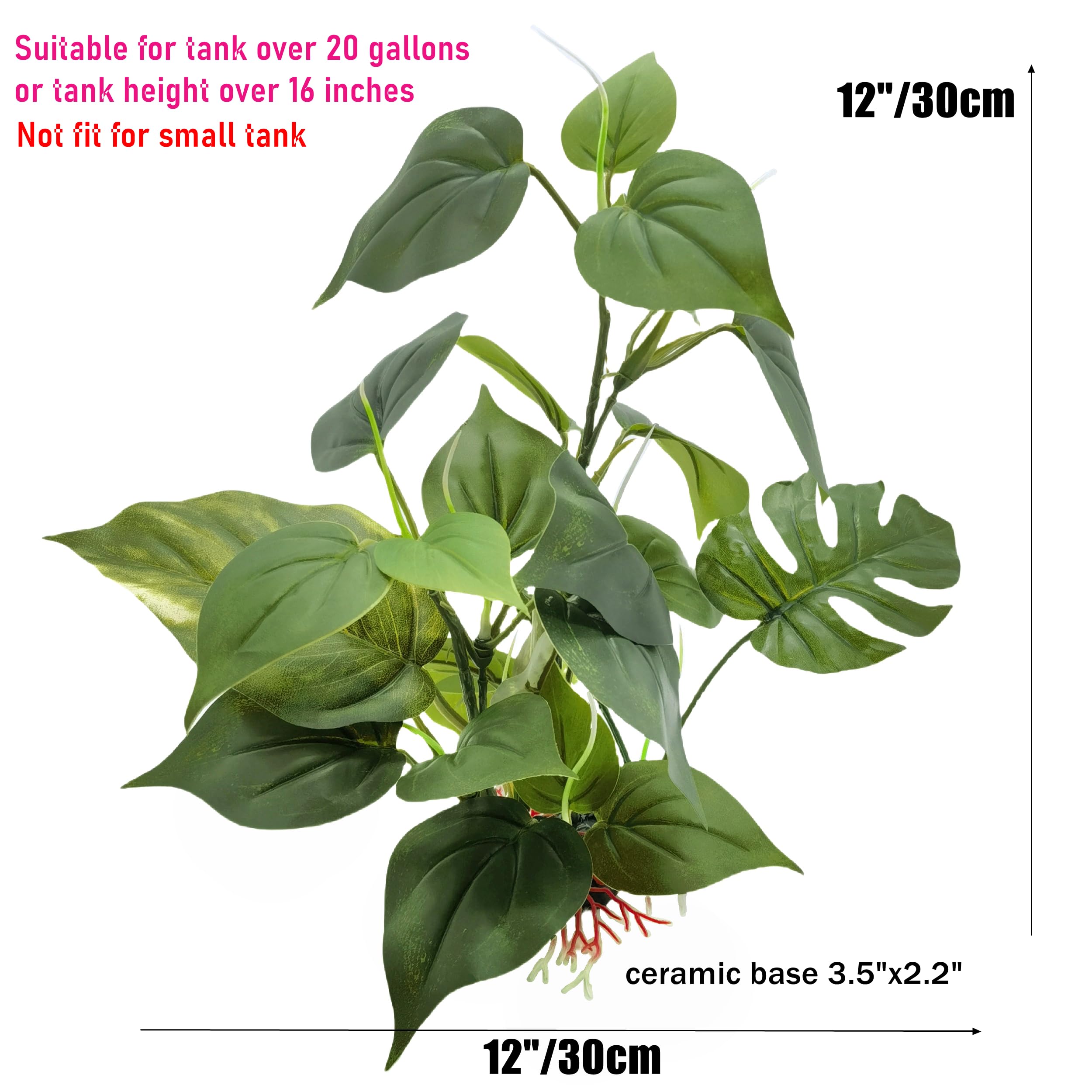 Planta artificial M2cbridge con tallo cerámico, aporta estructura estable y decorativa al acuario.