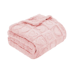 MACEVIA manta para perros pequeños rosa claro, vista frontal, ideal para sofá.