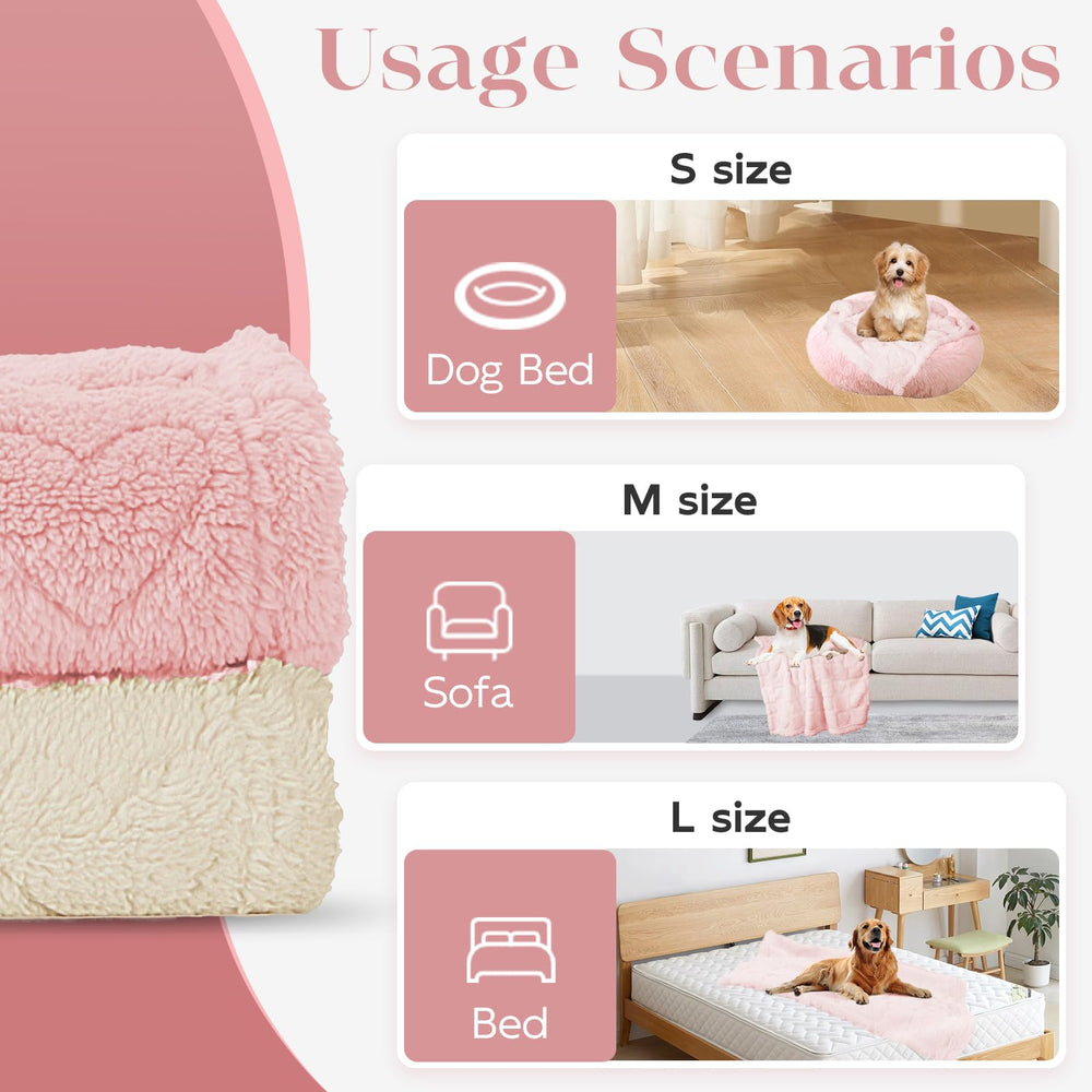 MACEVIA manta suave rosa claro, plegable y ligera para llevar.