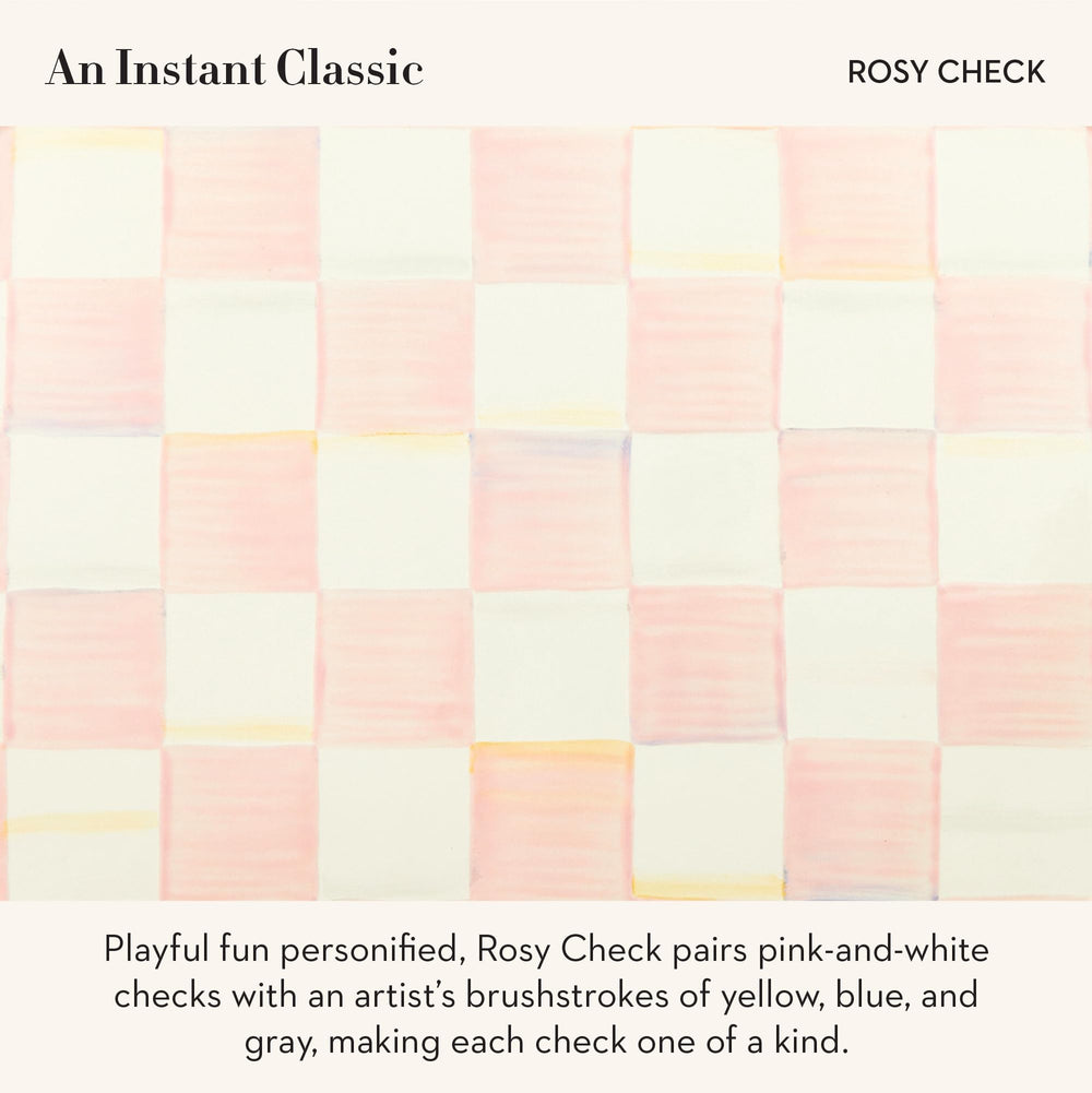 Diseno Rosy Check de Mackenzie-Childs para interiores elegantes.