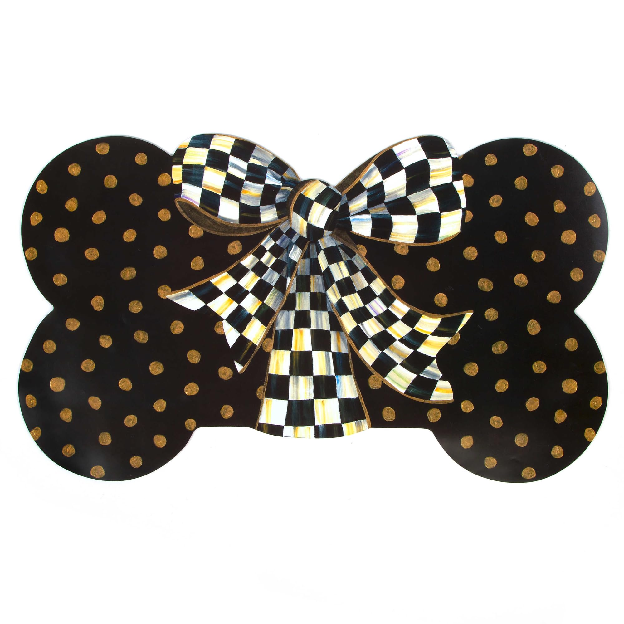 Mackenzie-Childs Pup Placemat, forma de hueso, ordena comederos con estilo.
