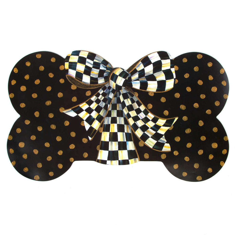 Mackenzie-Childs Pup Placemat, forma de hueso, ordena comederos con estilo.