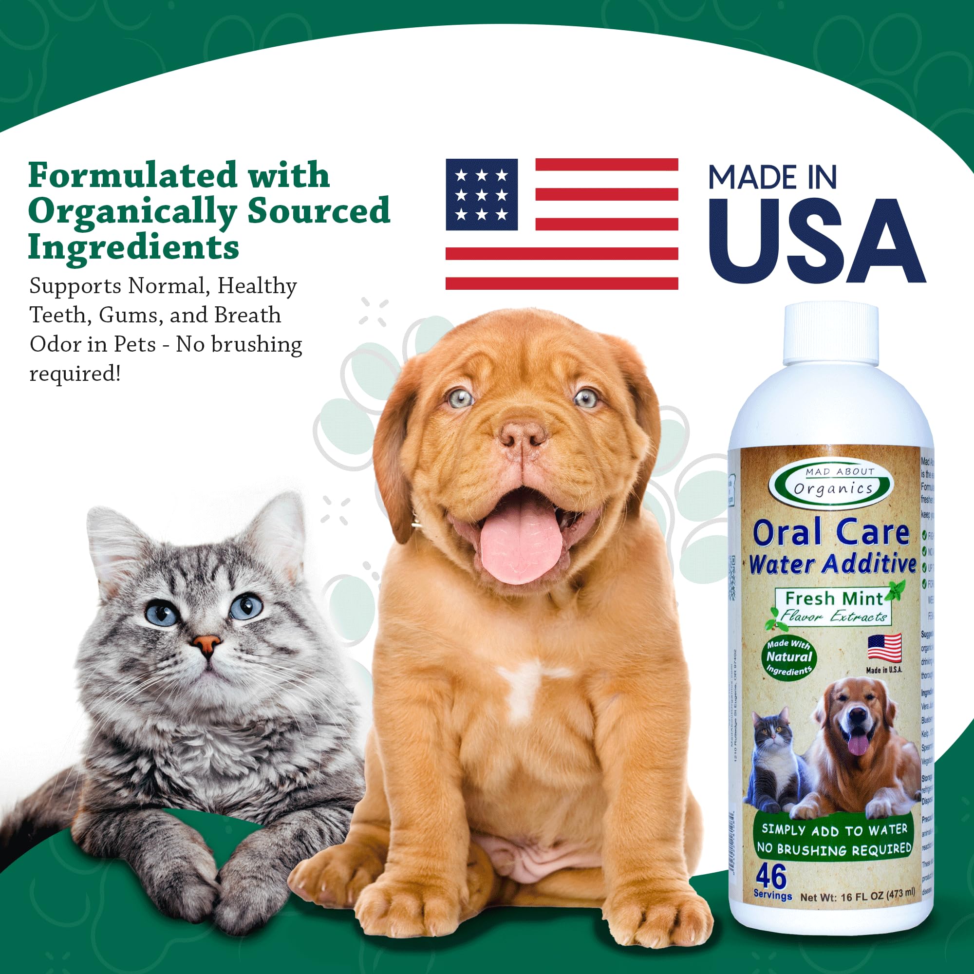 Mad About Organics uso diario fácil, añade una tapa en 240 ml.