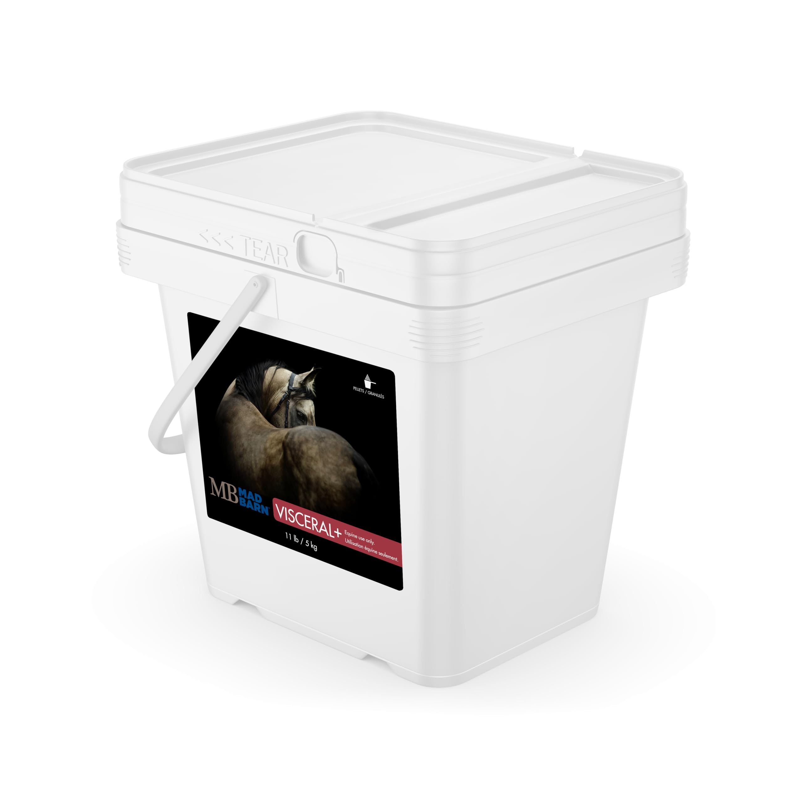 Visceral+ con probióticos y hierbas para la salud intestinal del caballo.