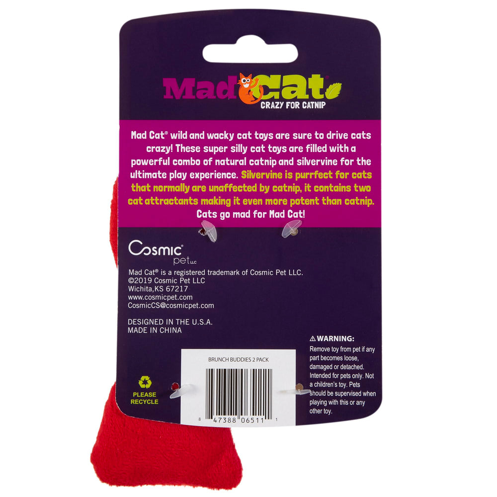Mad Cat Brunch Buddies juguete duradero y suave para mordisquear y empujar