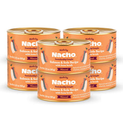 Made by Nacho paté de salmón y lenguado 3oz; presentación en lata para gatos.