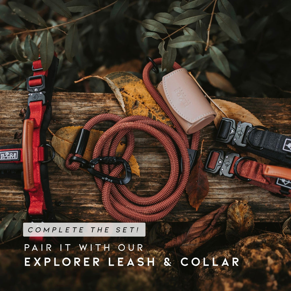 ARNÉS MADE TO ROAM Explorer con asa de cuero para control suave