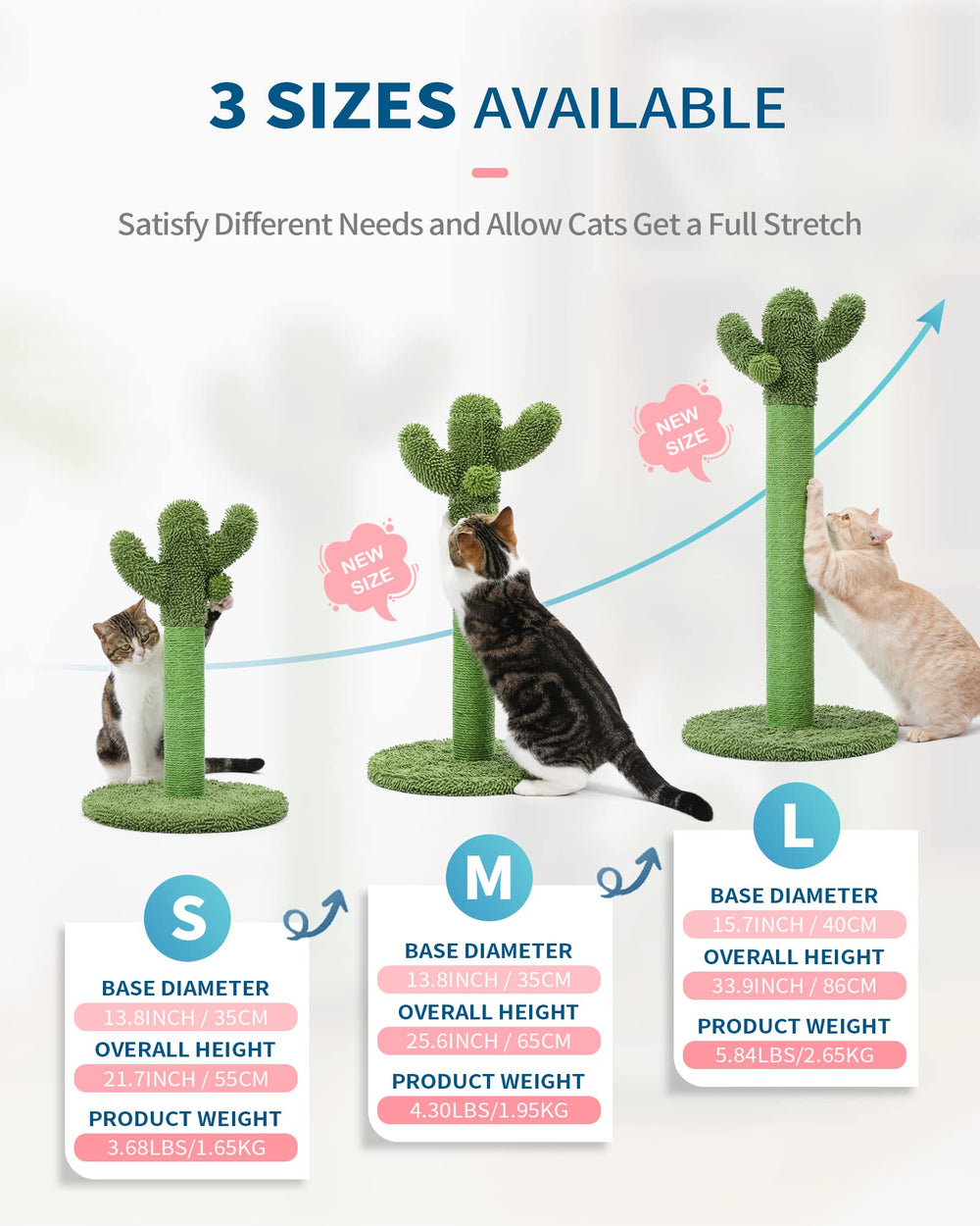 Made4Pets arbol gato verde cactus con bola colgante para jugar