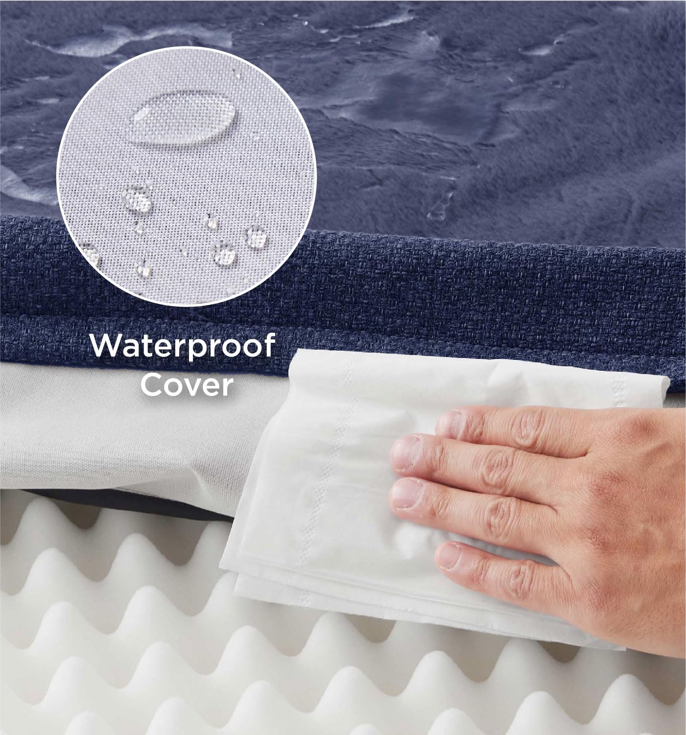Base impermeable Made4Pets protege la espuma y facilita limpieza.
