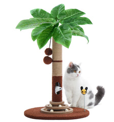 MADE 4 PETS poste rascador en forma de palmera, 27 pulgadas, ideal para trepar y rascar