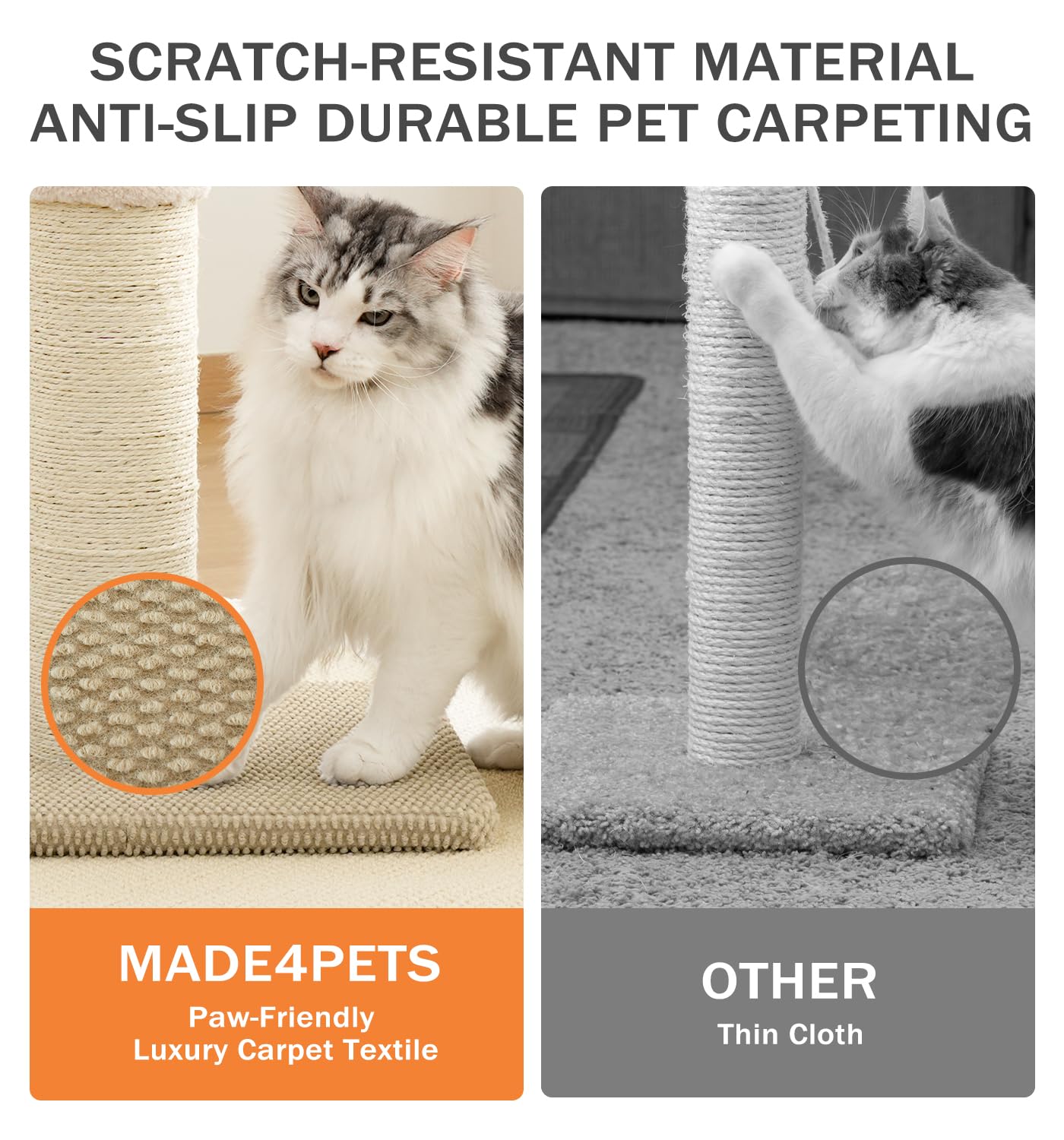 Made4Pets rascador-gato-en-accion promueve hábitos de rascar saludables