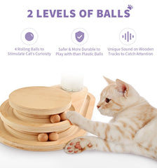 Made4Pets tablero-juguete-tres-niveles: atracción continua con pelotas en juego.