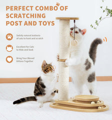 MADE4PETS tablero-juguetes-gato-3-niveles para entretener caza en casa