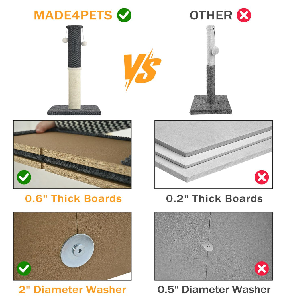 Made4Pets zona de rascar con sisal natural para rayado eficiente.