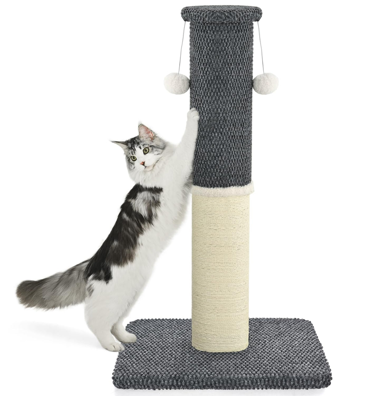 MADE 4 PETS torre rascado 33 pulgadas para gatos activos, estable y seguro.