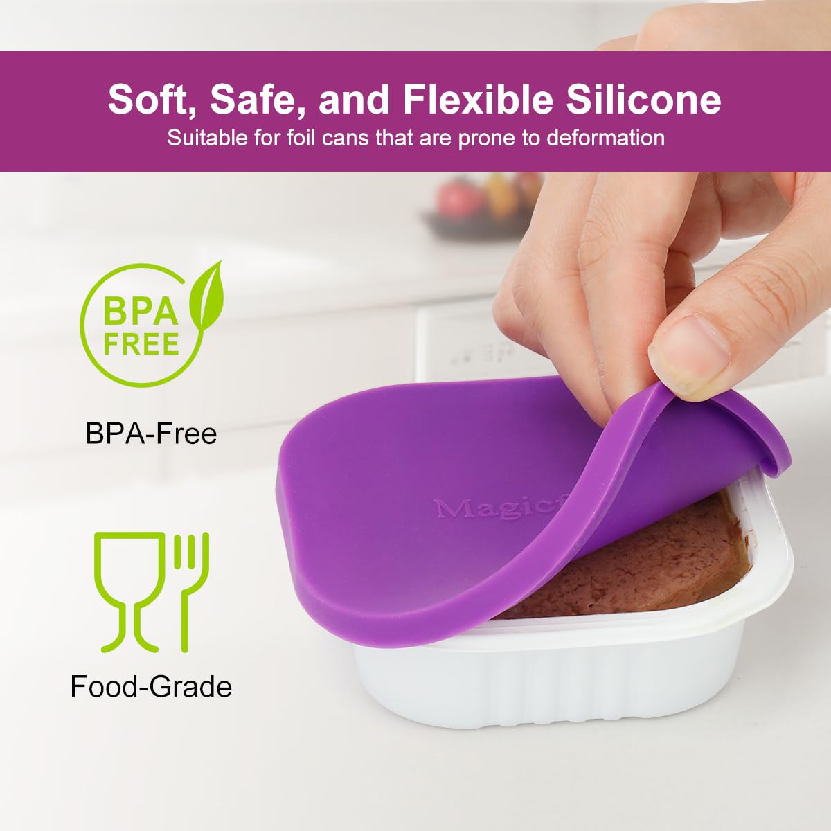 Magicfour tapa silicona para latas Cesar, apta para lavavajillas.