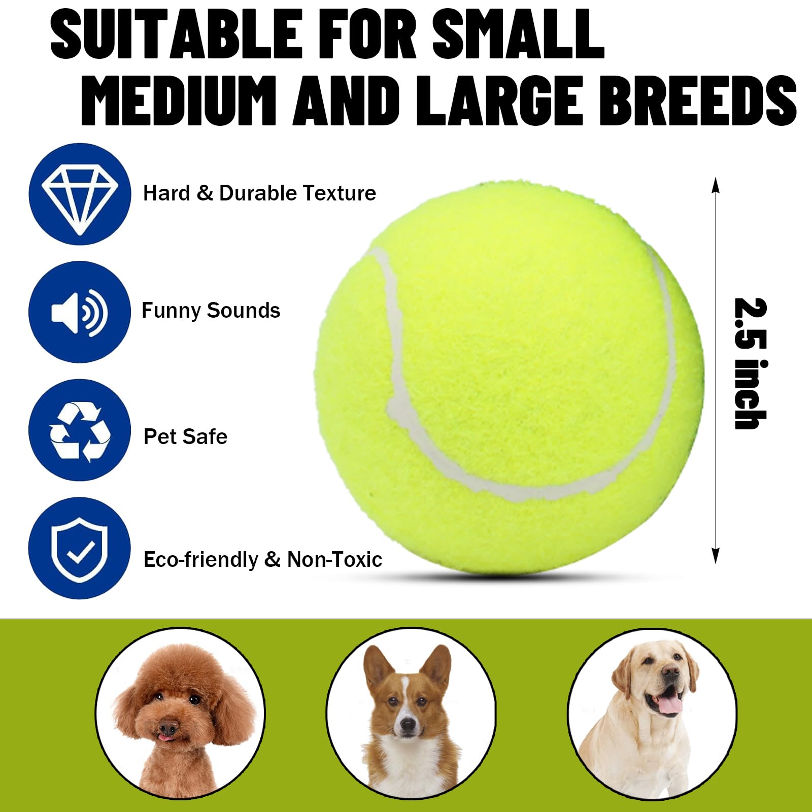 Magicorange pelotas de tenis con silbato integrado para perro, estimulando juego.
