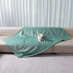 Maidewow manta perro dos texturas verde, reversible para buscar comodidad.