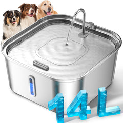 MAILOFY bebederero grande 14L con ventana visible, útil para varias mascotas