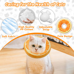 Collar Maiiu suave para gatos, color naranja, ajuste ajustable para un cuello cercano.