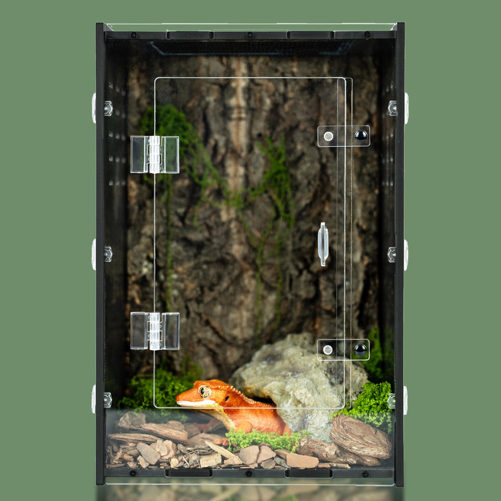 maiyuolg terrario de reptiles con pvc negro duradero para hábitats estables