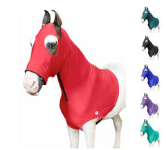 Majestic Ally capucha para caballo con cremallera y spandex para calce cómodo.