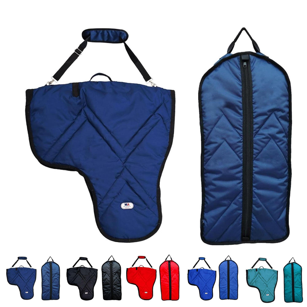 Funda Majestic Ally para silla western con acolchado para transporte seguro.