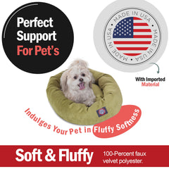 Majestic Pet cama donut micro-velvet: tacto suave que envuelve a tu perro en comodidad.