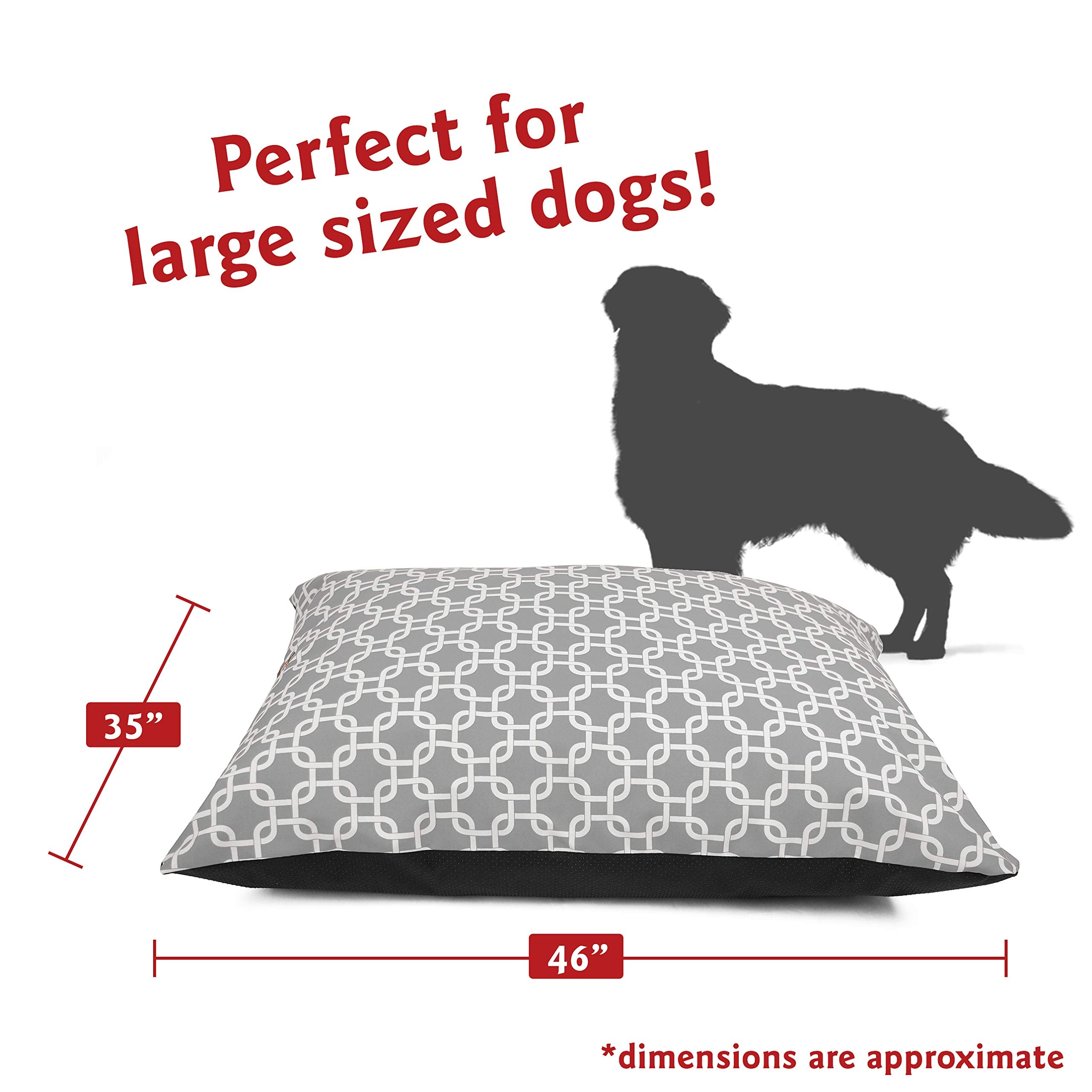 Interior de la cama Majestic Pet con relleno de alto loft suave.