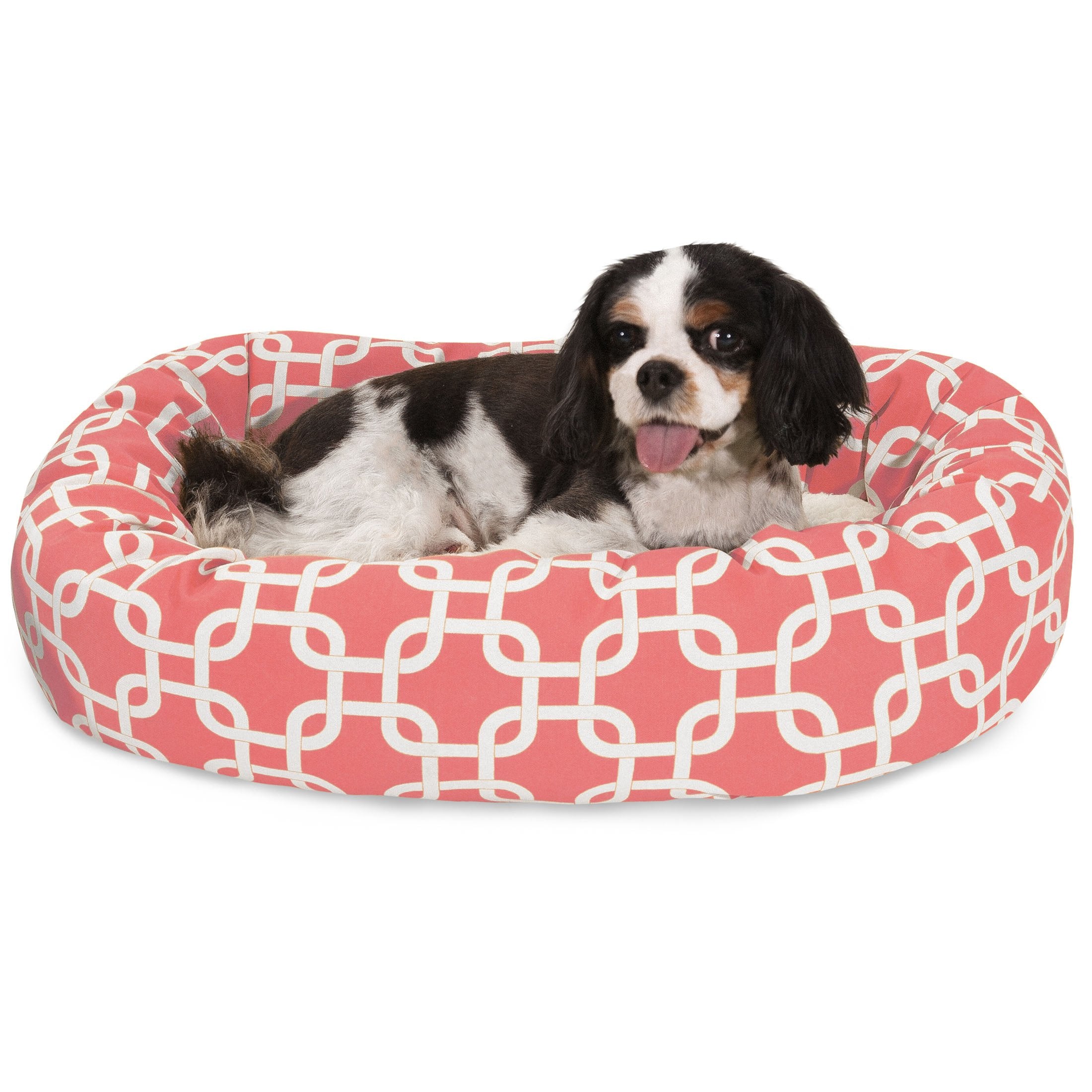 Majestic Pet Cama redonda Sherpa coral para perro, descanso cálido.