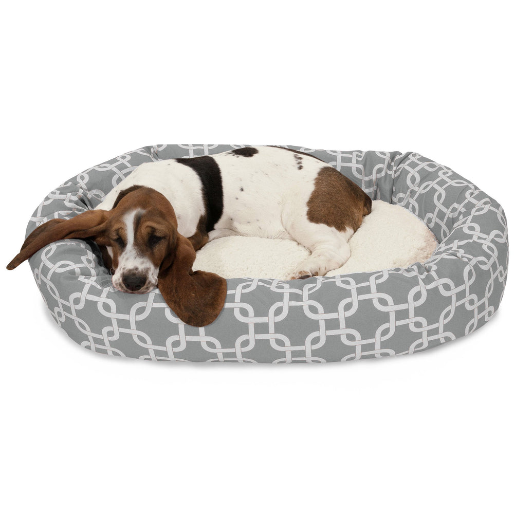 Majestic Pet Cama para perro rosquilla Sherpa gris, confort cálido.