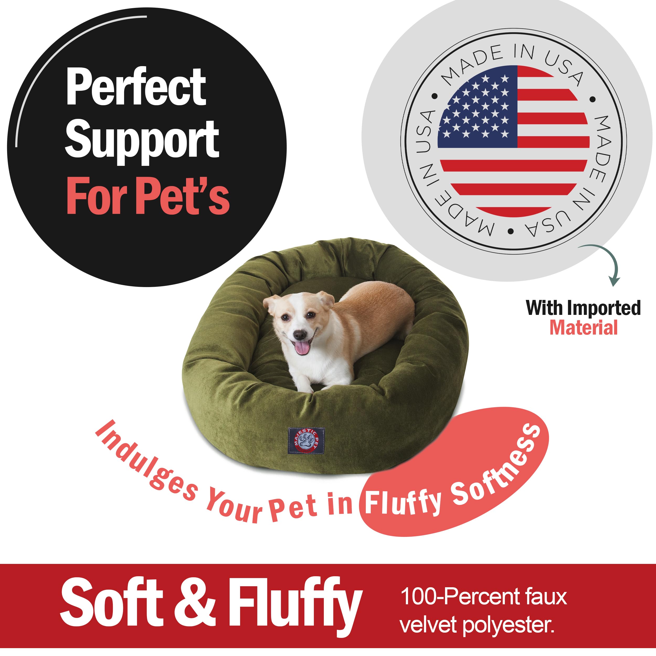 Cama para perro de terciopelo micro con soporte suave para la cabeza