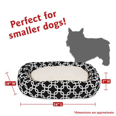 Majestic Pet cama redonda ofrece apoyo para la cabeza y cuello.
