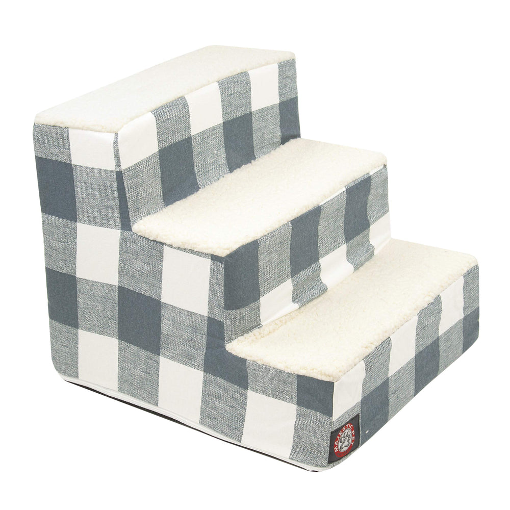 Majestic Pet escalera 3 pasos con forro Sherpa suave para subir a la cama.