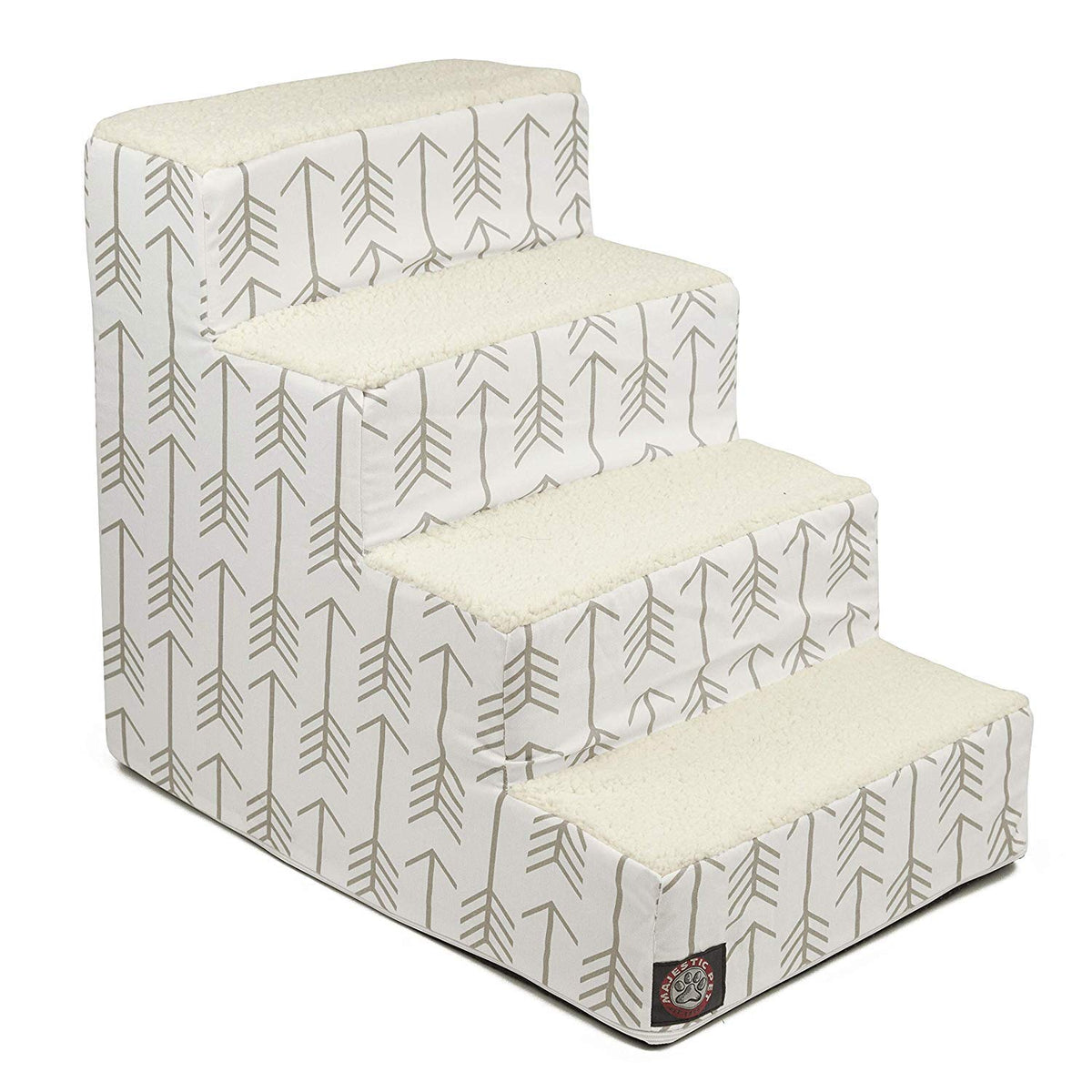 Escalera Majestic Pet de 4 peldaños en blanco neutro para subir a la cama.