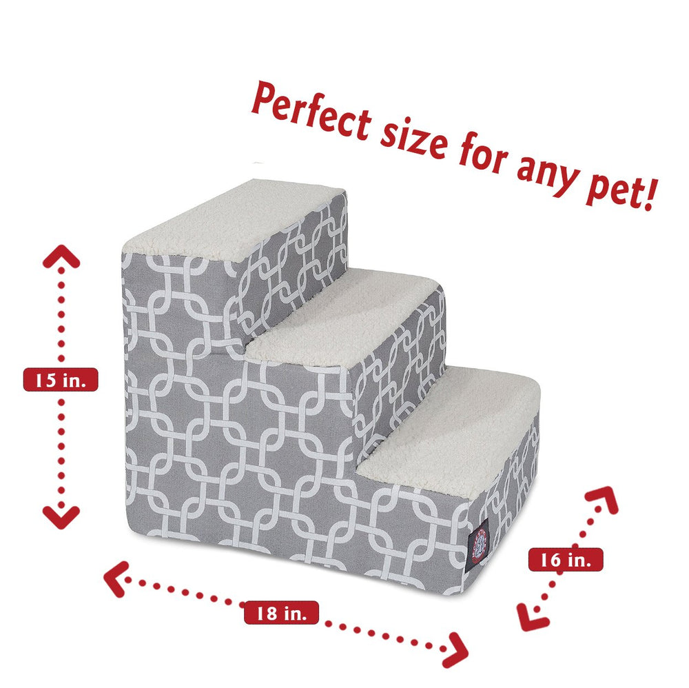 Majestic Pet escalera cama alta gris mejora movilidad diaria.