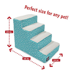 Majestic Pet escalera con funda lavable en azul verdoso, limpieza rápida.