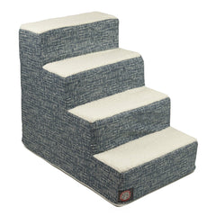 Majestic Pet escalera de 4 pasos para perros pequeños sobre cama alta, facilita subir sin esfuerzo.