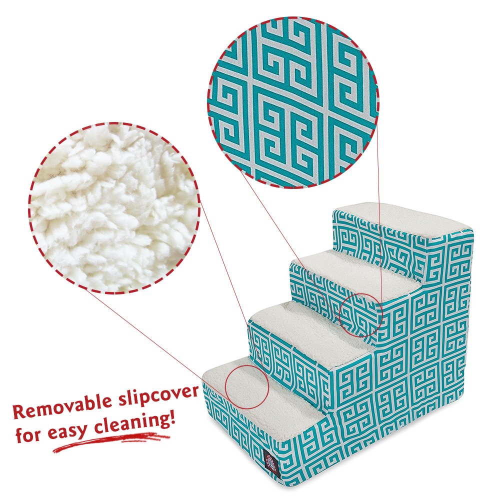 Majestic Pet escaleras para camas altas en azul verdoso, ayuda al acceso seguro.